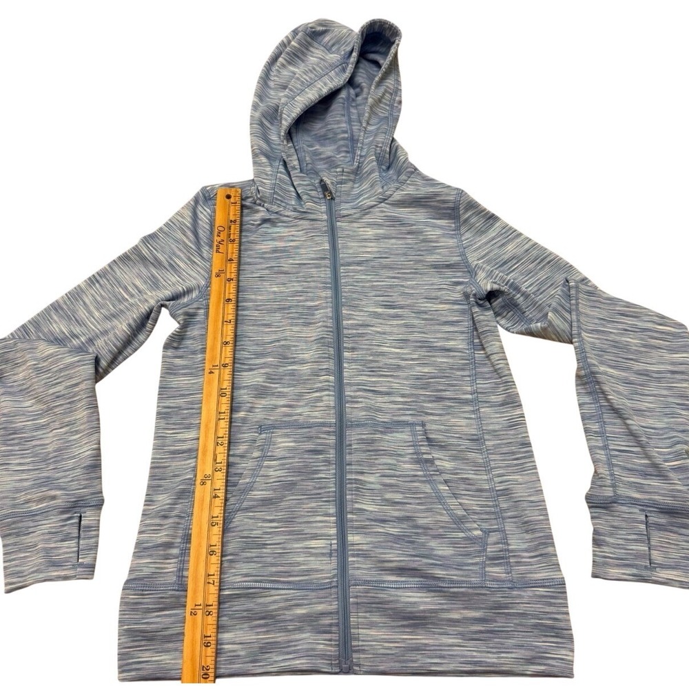 90 Degree By Reflex Girls Hooded Athletic Jacket Full Zip Blue Size L 12 - Picture 6 of 7